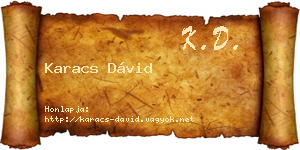 Karacs Dávid névjegykártya