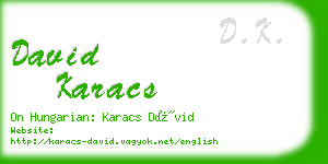 david karacs business card
